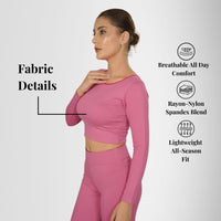 Compression Full Sleeves Top Pink — feature highlights, Pink