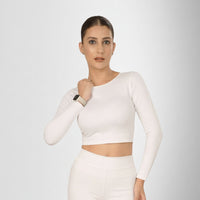 Compression Full Sleeves Top White