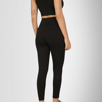 Tummy Tucker Leggings — High-Waisted Compression for Indian Women — movement video frame, Black