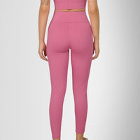 Tummy Tucker Leggings Pink — side view on model, Pink