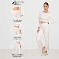 Tummy Tucker Trouser White — fabric texture close-up, White