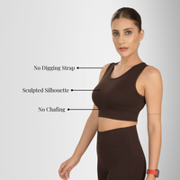 Compression Sports Bra for Women – Breathable Support Bra — movement video frame, Black