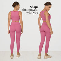 Tummy Tucker Leggings Pink — lifestyle shot, Pink