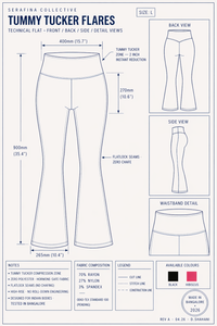 Tummy Tucker Flare Pants - High-Waisted Compression Activewear for Women — fabric texture close-up, Black