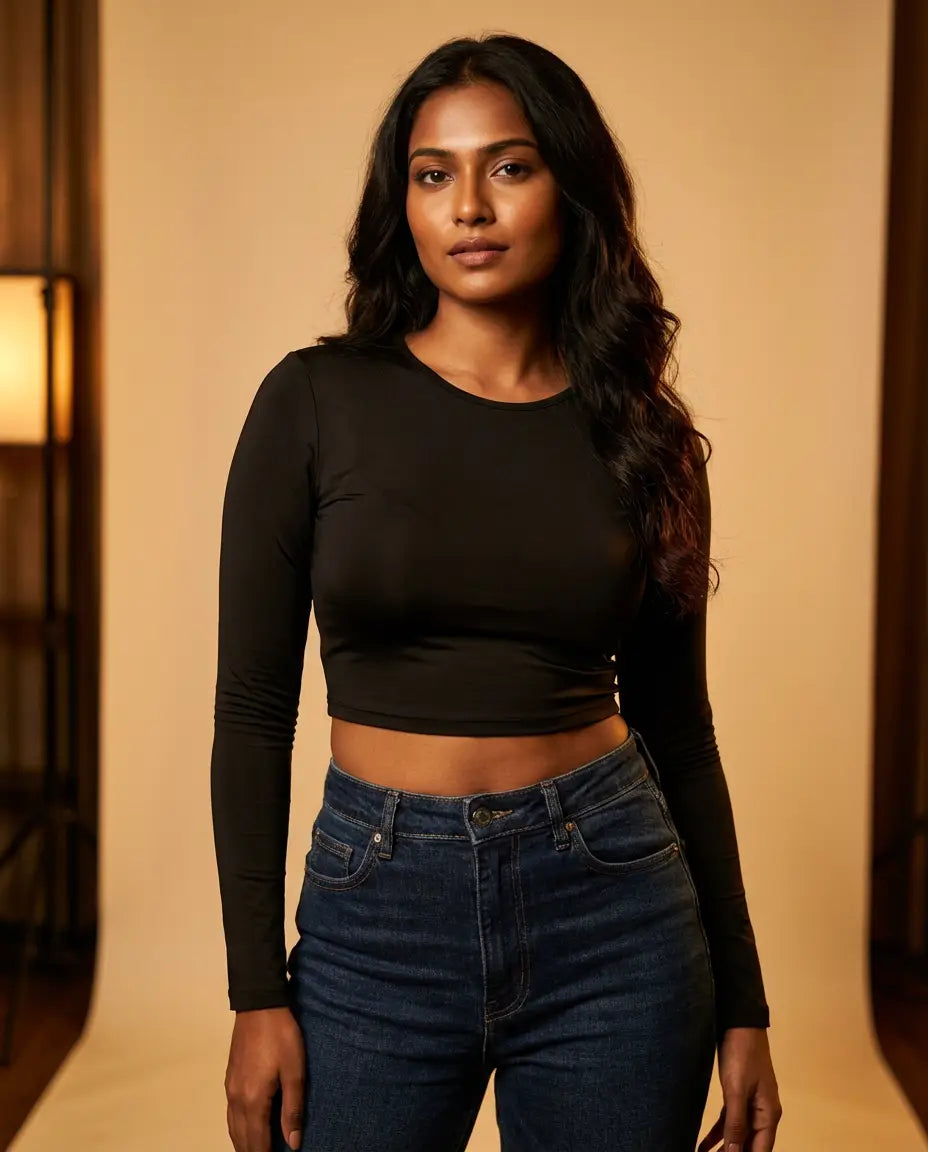 Compression Full-Sleeves Top — Buttery-Soft Athleisure for Indian Women