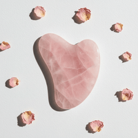 Rose Quartz Gua Sha — back view on model